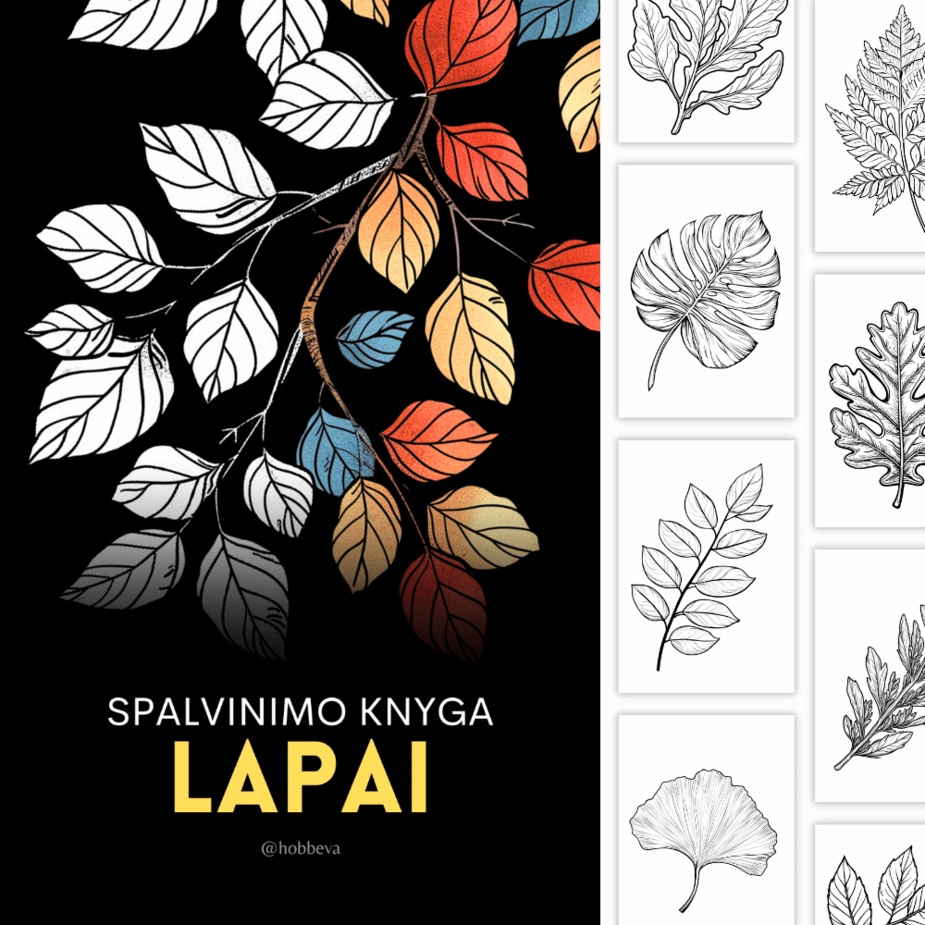 Lapai - spalvinimo knyga