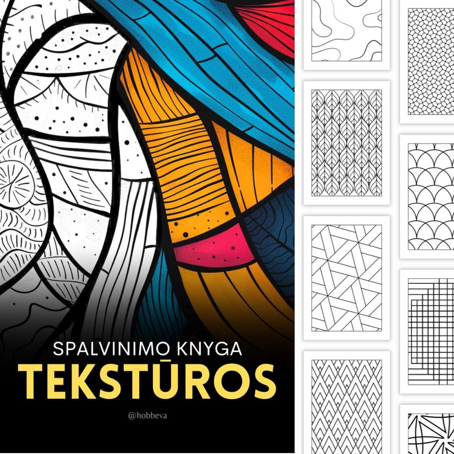 Tektūros - spalvinimo knyga