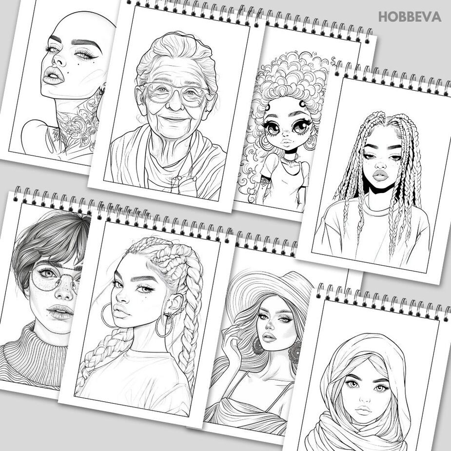 PORTRETAI - spalvinimo knyga 1