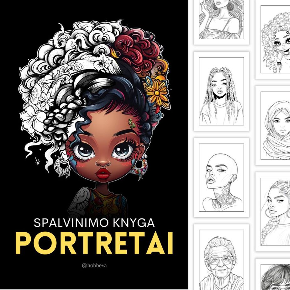 PORTRETAI - spalvinimo knyga